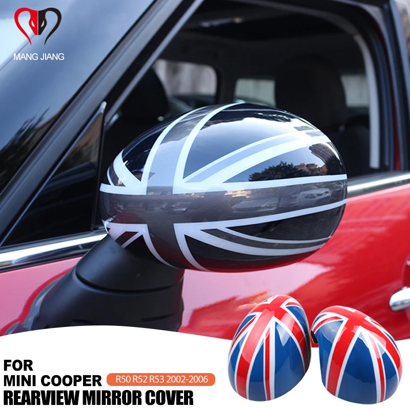 Union Jcak Rearview Mirror Shell Cover for Mini Cooper R50 R52 R53 2002-2006 Rear mirror cover sticker Case Caps Car Accessories