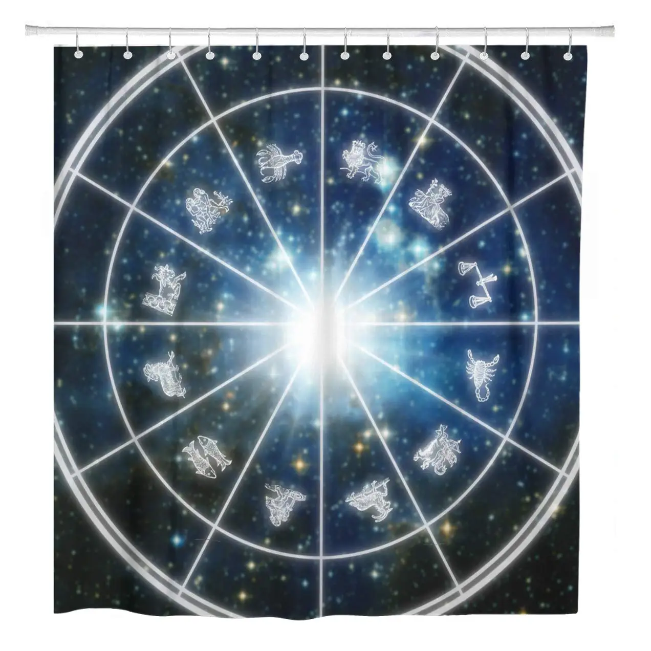 

72"x72" Shower Curtain Waterproof Polyester Fabric Blue Blooming Floral Daisies Flowers Colorful Blossom Blouse Botany