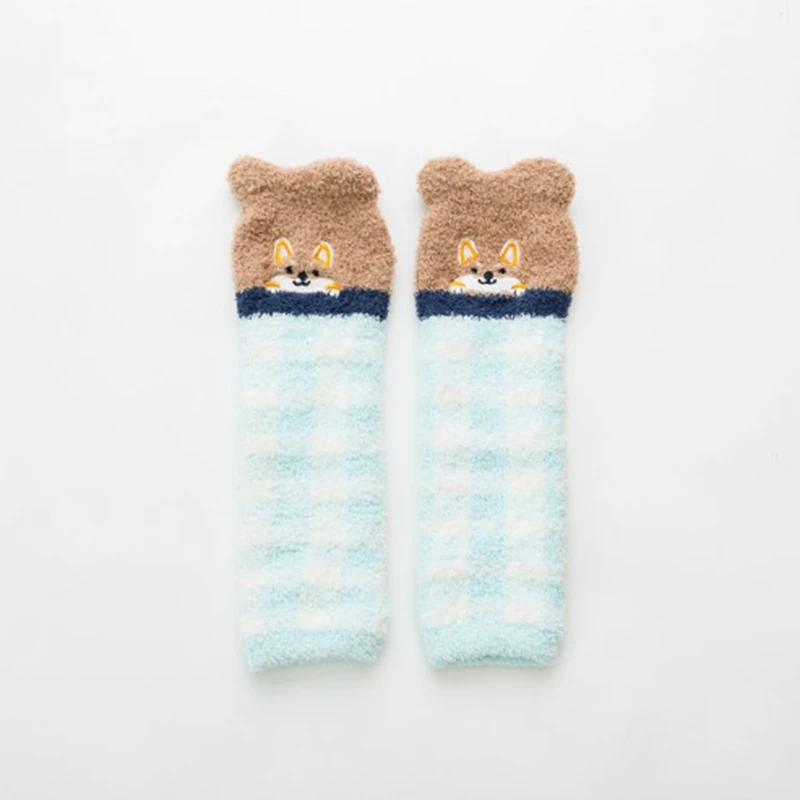 Blue Детские гетры; зимние наколенники из кораллового флиса для малышей; теплые леггинсы для новорожденных; утепленные наколенники для маленьких мальчиков и девочек - Цвет: Blue