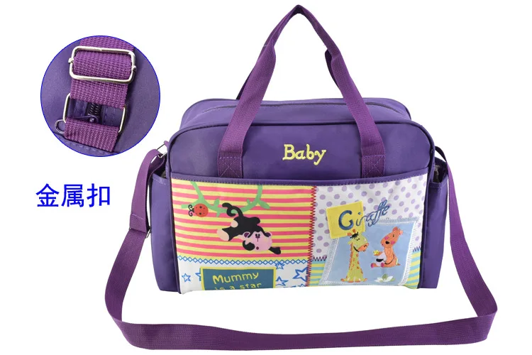 4 Pcs/set Baby Diaper Bag for Mom Fashion Mummy Maternity Nappy Bag Large Capacity Nursing Bags for Baby Care Multifunction