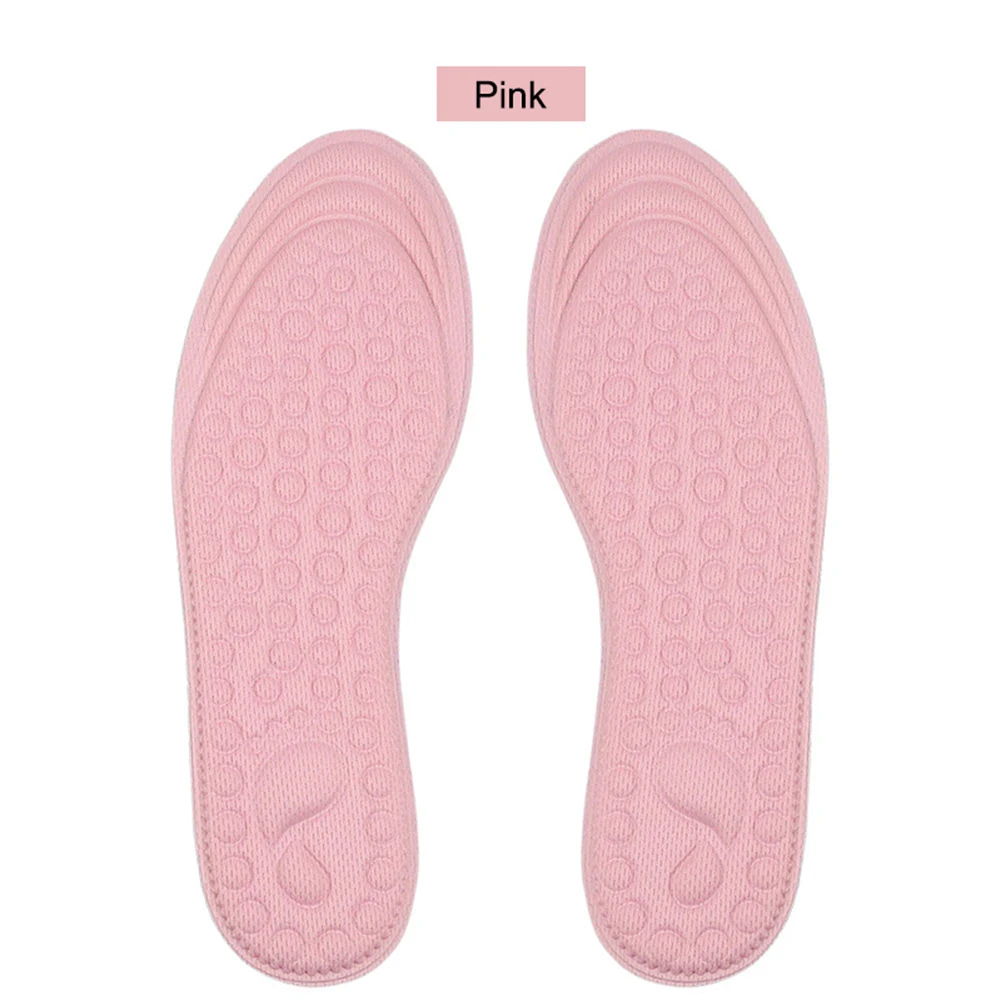 Мода унисекс 1 пара 4D массажные стельки с поглощением амортизации мягкая удобная губка дышащая подошва коврик LBY - Цвет: pink size 35-39