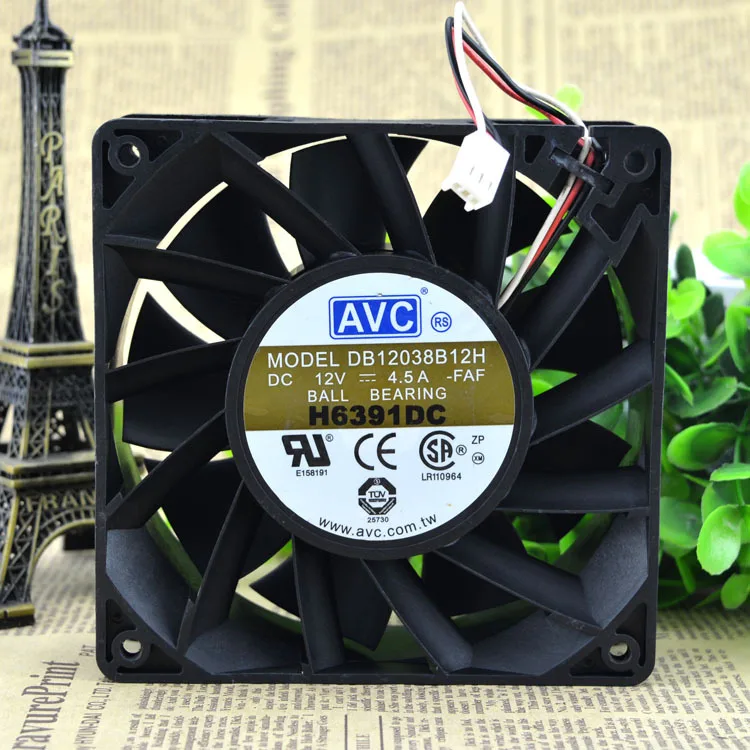 for AVC 12CM 12038 12V 4.5A Large air Volume Violent Fan DB12038B12H Double Bead 3 line for AVC 12CM 12038 12V 4.5A Large air Volume Violent Fan DB12038B12H Double Bead 3 line