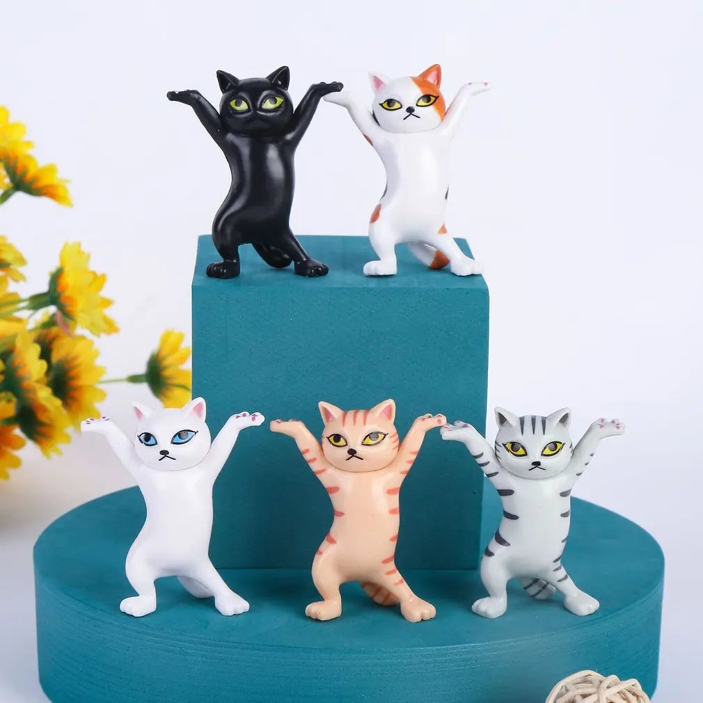 Soporte de pluma de gato japonés para decoración, estatua de Animal hecha a mano para decoración del hogar, regalo hecho a mano, cápsula de juguetes, caja ciega