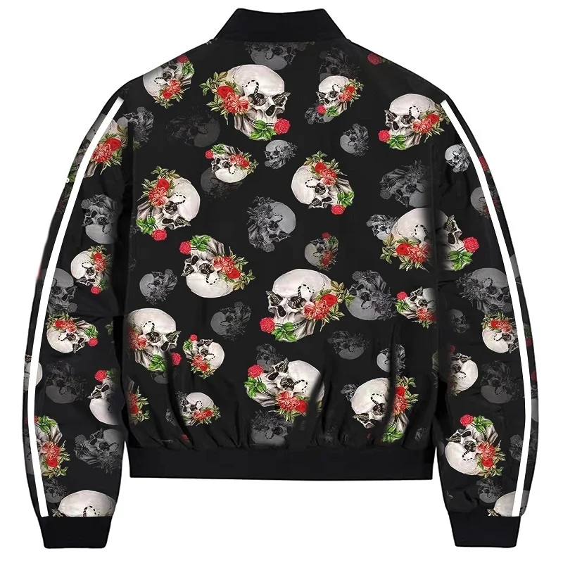 Promo ZOGAA Autumn Winter Women's Jackets Retro Floral Skull Printed Coat Female Long Sleeve Outwear Clot