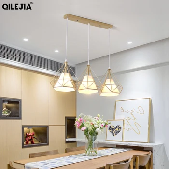

Nordic pendant lights three-head restaurant pendant light dining room lamp shop front bar creative single head household light