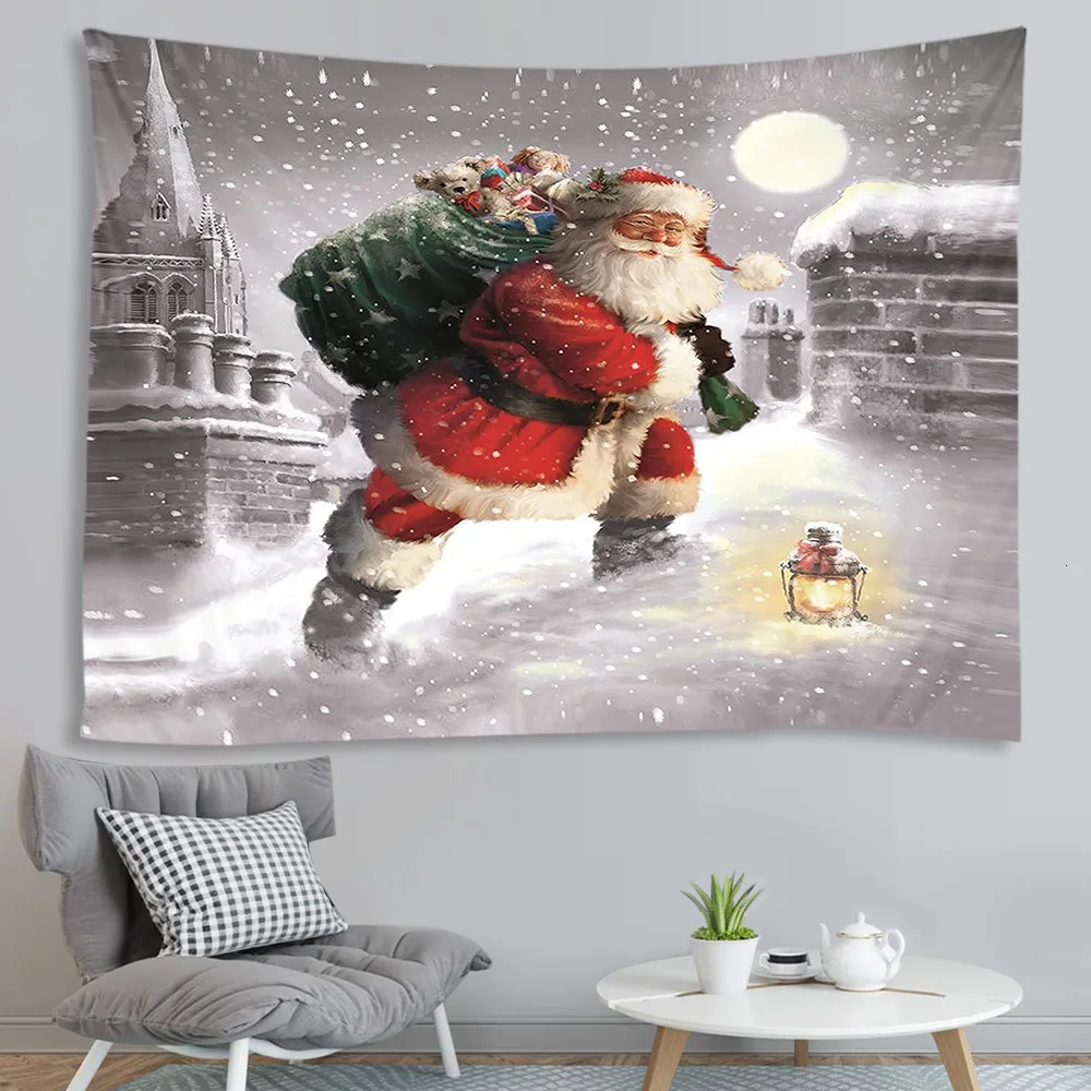 Рождественский настенный гобелен настенный орнамент Рождественский Настенный декор высокое качество гобелен домашний декор