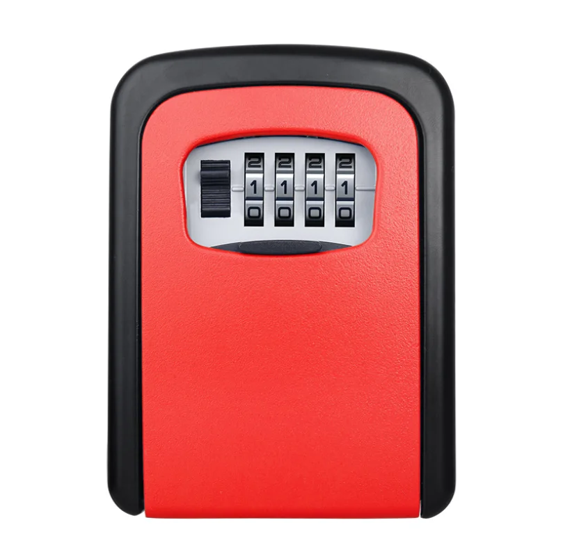 4 Digit Lock Secure Key Combination Safe Outdoor Heavy Duty Wall Mounted Security Lock Box Large Internal Storage for House