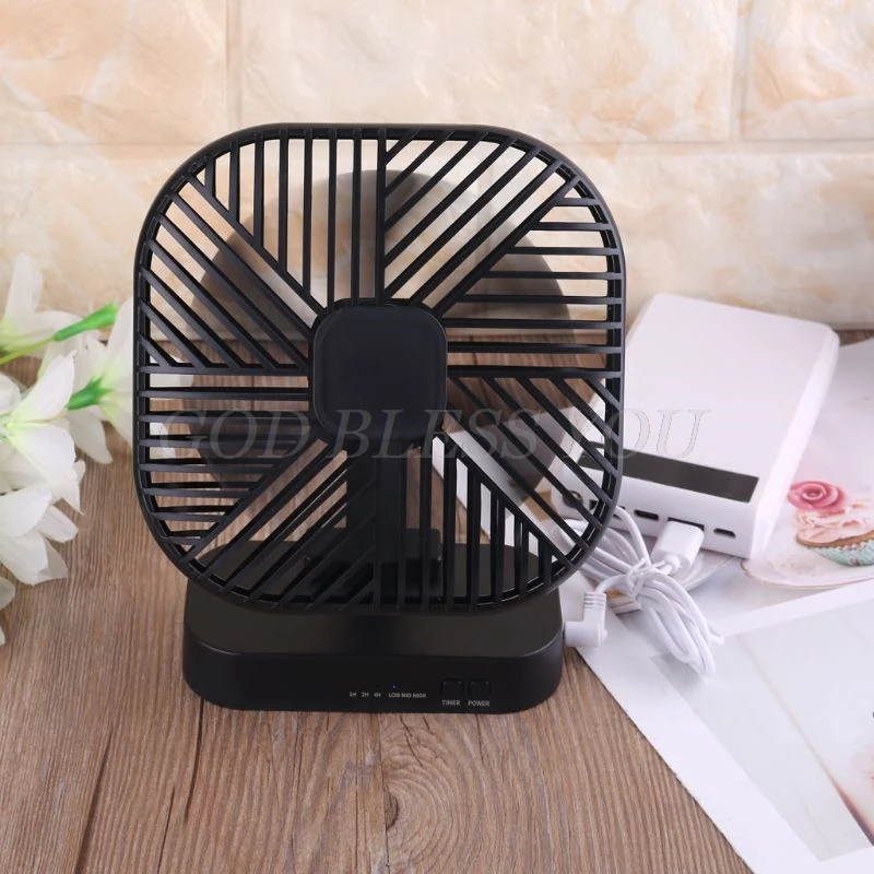 Cooling fan, magnetic USB, USB or AA battery-powered, desk fan with 3-speed timing function