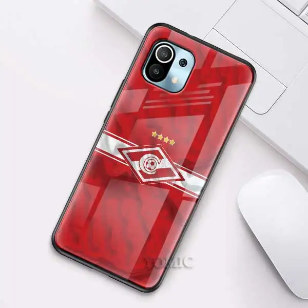 Russian Spartak Moscow Football Glass Case for Xiaomi Redmi Note 9S 8 K40 Mi 11 Poco X3 NFC 9 8T 9T 10T Pro 10 Lite Phone Cover T04