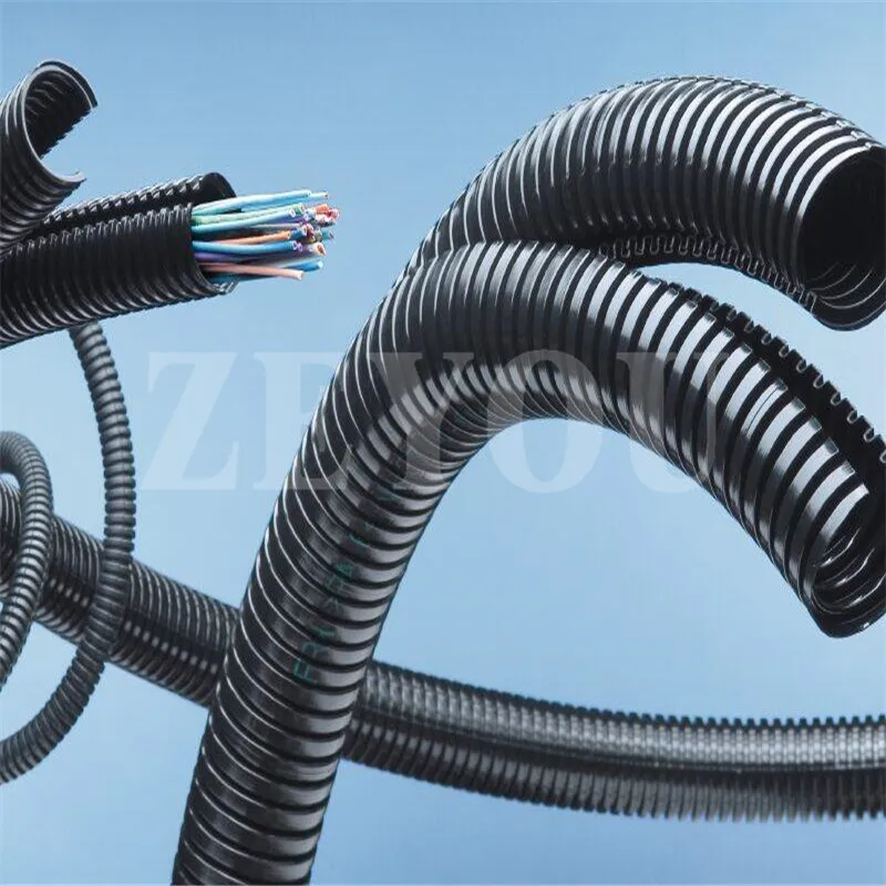 1 meter ID12.8*OD18.7mm PA Nylon double deck split corrugated tube for wire and cable protection