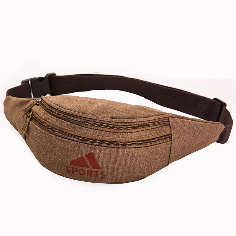 

New Products Canvas Waist Pack Customizable Outdoor Sports Large Capacity Mobile Phone Waist Bag Men And Women Waist Pack Curren