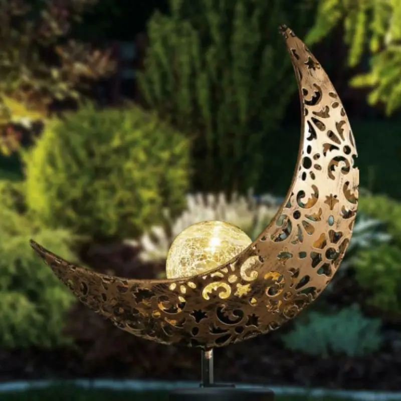 Led Lawn Solar Moon Light Glowing Outdoor Garden Decoration Lamps Waterproof Flame Landscape Lights