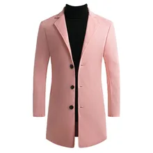 Корейский Тренч, пальто для мужчин, зимний стиль, модный, теплый, сплошной цвет, снежинка, ветровка, пальто для работы, офиса, Формальное пальто для мужчин