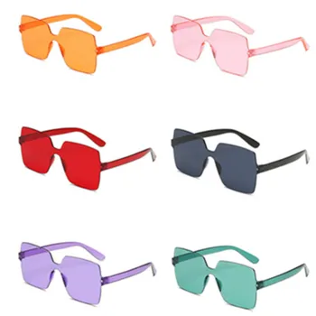 

Fashion Big Glasses Women Transparent Rimless Shades Vintage Sunglasses Punk