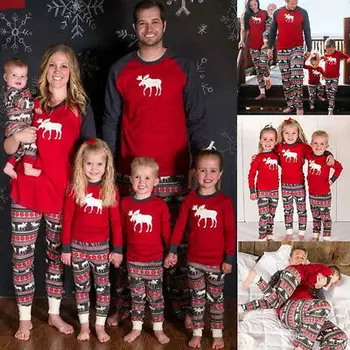 

New Xmas Family Matching Pajamas Set Warm Adult Kids Pajamas Christmas Gift Baby Keep Warm Family Matching Sleepwear