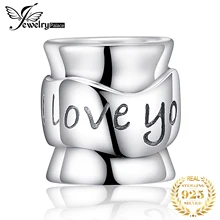 JewelryPalace 925 пробы серебро выгравированы I Love You Шарм бисер Fit Браслеты для вас для мамы и папы как красивые подарки