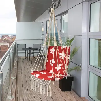 

Hammock Cojines Hanging Chair Coussin Swing Canvas Macrame Hanging Chair For Balcony Terrace Backyard Cojines Decorativos