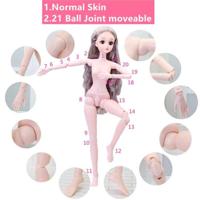 60cm Bjd/sd Doll Normal Skin Makeup Nude Changeable Eyes with Shoes 1/3 DIY Doll Toys for Children Girls Gift 3