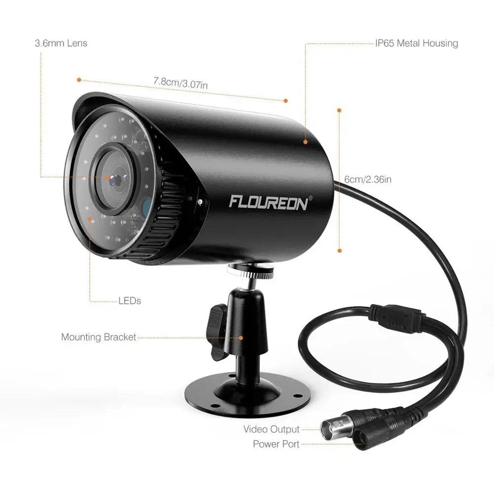 Floureon CCTV камера системы 4CH 1080N DVR рекордер комплект + 4 шт 720p всепогодный Surveilance s