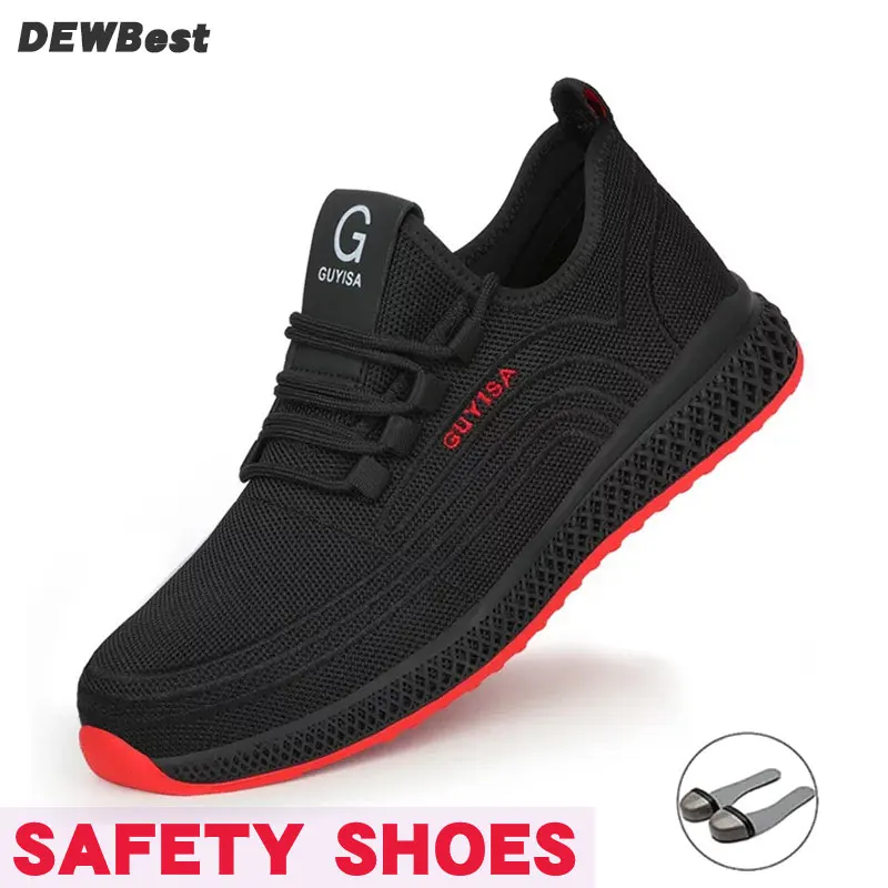 

Men's Work Safety Shoes Men Outdoor Steel Toe Footwear Military Combat Ankle Boots Indestructible Stylish breathable Sneakers