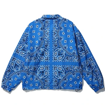 Mens Wear Hip Hop Bandana Paisley Pattern Bomber Jackets Windbreaker Harajuku Streetwear 2020 Autumn Casual Coats Tops Clothing 2