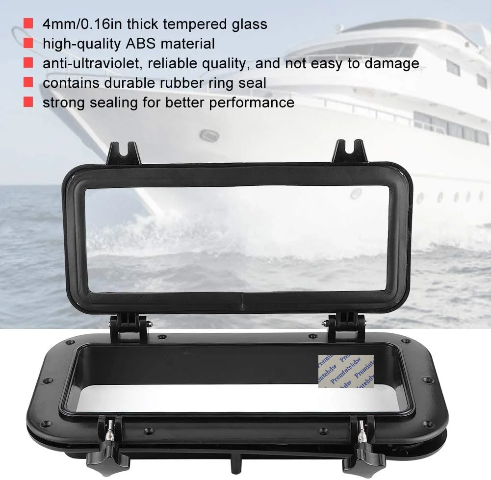 White Black Yacht Boat RV Round Oval Rectangle Opening Portlight Porthole Window Hatch 4mm Tempered Glass
