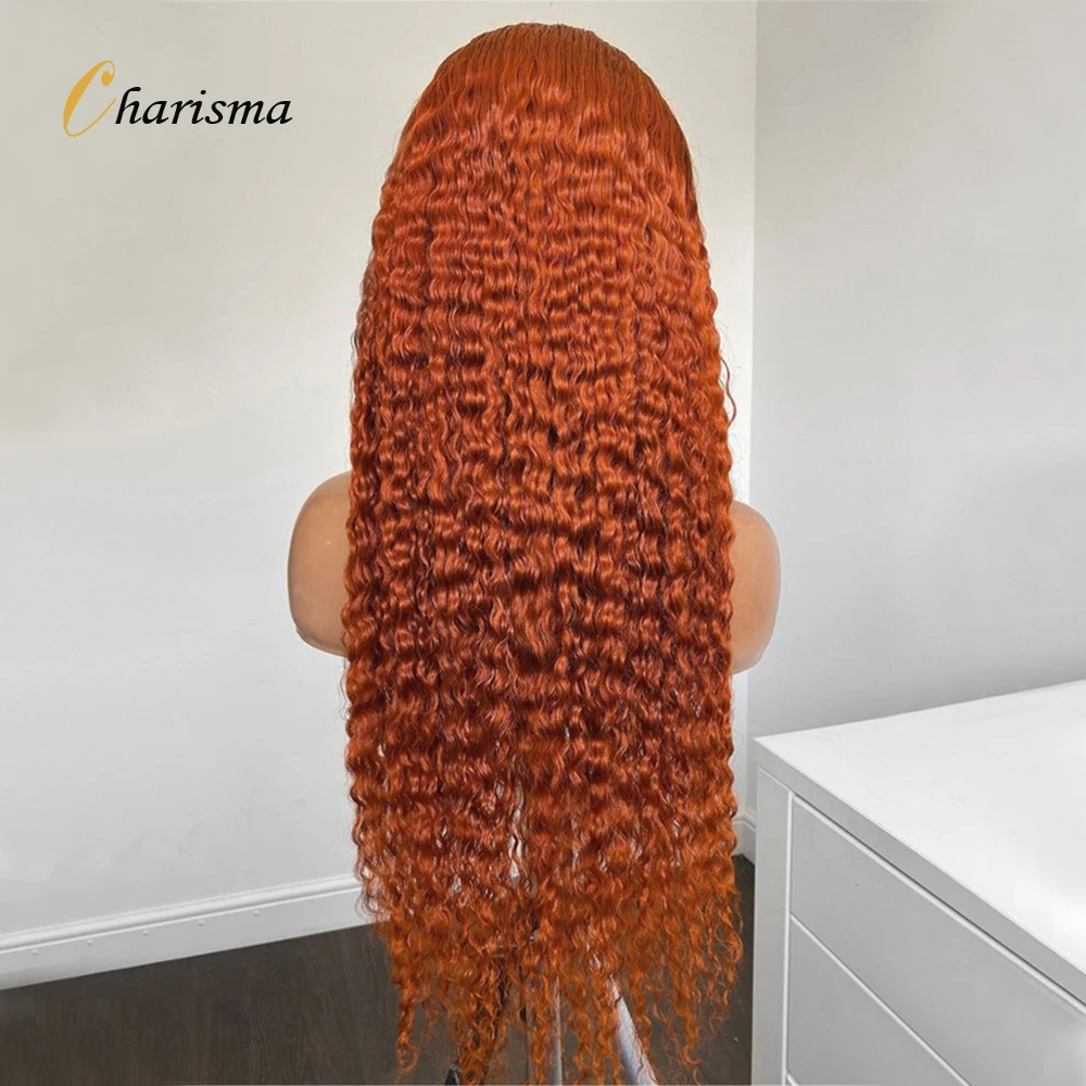 26Inch Deep Curly Ginger Lace Front Wigs Synthetic Wig For Women Preplucked Heat Resistant Fiber Hair Lace Frontal Wig lace front wig,lace wigs,womens synthetic wigs,synthetic wigs