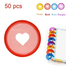 50 шт конфетного цвета диск с изображением сердца, связывающие кольца для диска, блокнот, связывающие кольца для Happly планировщик для скрапбукинга, аксессуары 28 мм