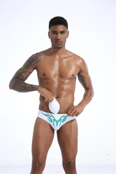 

Push Pad Men Swimwear Shorts Sexy Gay Mens Swimsuit Low Waist Briefs Summer Swim Printing Quick Dry Bathing Beach Wear Surf