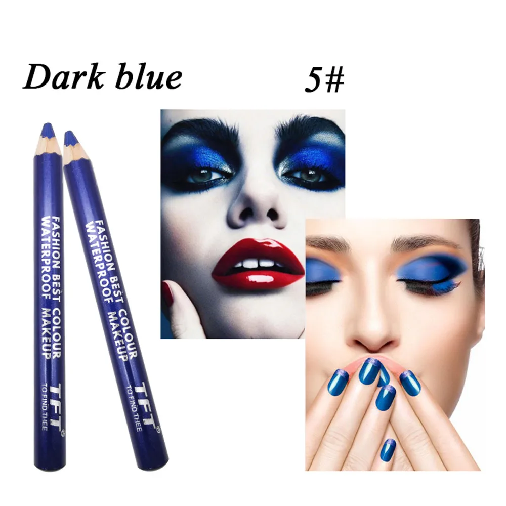 1 шт. карандаш для подводки глаз, Водостойкий карандаш для теней, косметический Блестящий карандаш для теней, косметические блестящие тени для век, матовые тени для век - Цвет: 5 Dark Blue