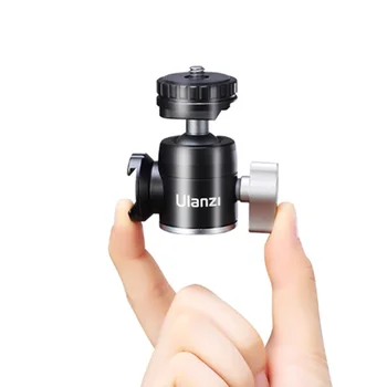 

Ulanzi U-60 Mini Ballhead With Dual Cold Shoe Mount Tripods Extension Mounting With 1/4 Screw for DSLR Camera Vlog Microphone