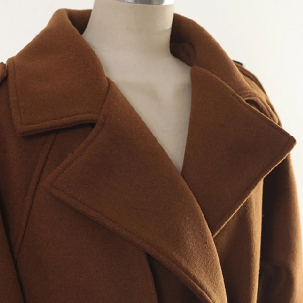 Chaquetas mujer зимнее женское пальто с квадратным воротником, прямое шерстяное Женское пальто средней длины на коленях, пальто abrigos mujer