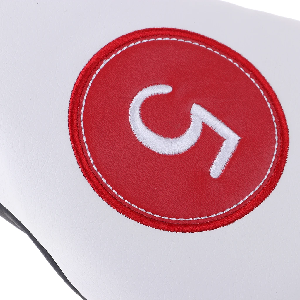 PU Golf Wood Head Cover with No. Tag1,3,5 Golf Club Headcover Protector For Golf Driver Fairway Hybrid White Golf Accessories PU Golf Wood Head Cover with No. Tag1,3,5 Golf Club Headcover Protector For Golf Driver Fairway Hybrid White Golf Accessories