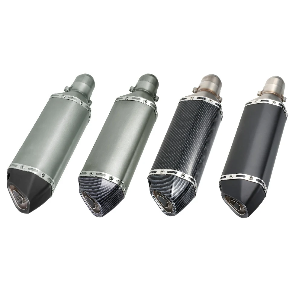 

38-51mm Black Small Hexagonv Oblique Tail Refit Exhaust Muffler With Fit For Motorcycles ATV Universal
