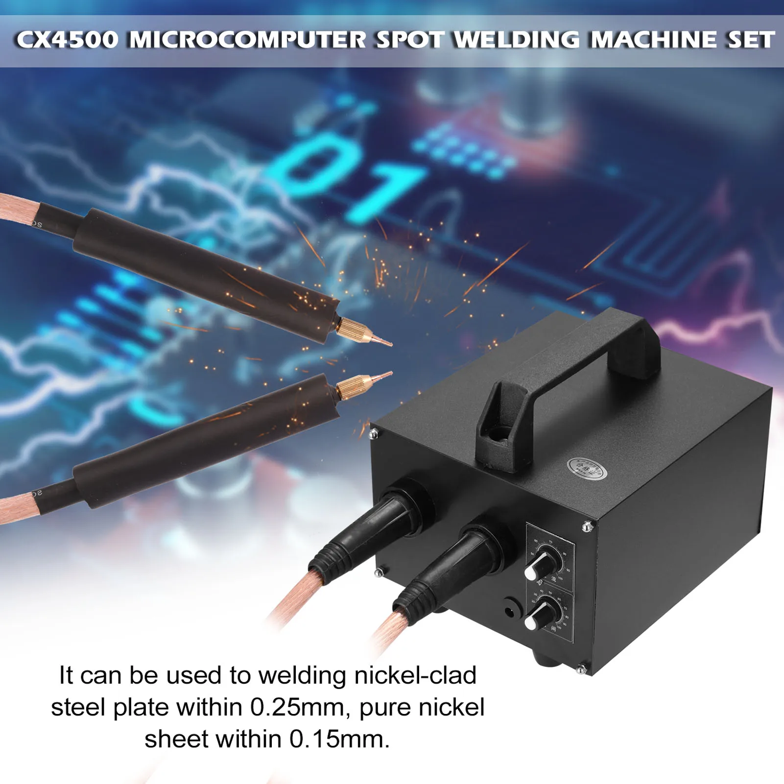 CX4500 Microcomputer Spot Welding Machine Set 20ms-1s Time Adjustable 640-1600A Current for 0.25mm Nickel-clad Steel Plate hot stapler plastic