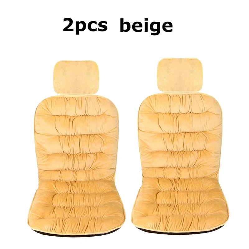 2pcs beige Partol универсальная подушка на переднее сиденье автомобиля дышащая подушка на сиденье автомобиля протектор зимний теплый автомобильный коврик для сиденья аксессуары для интерьера - Название цвета: 2pcs beige