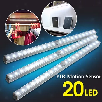 

PIR Sensor 20-LED Tube Cabinet AAA Light For Drawer Closet Home Bedroom