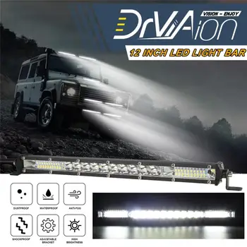 

New 90W Ultra-thin Mid-range LED Lamp Small Single Row 6000K Floodlight LED Light Bar Spotlight For Vehicle And Boat Lighting