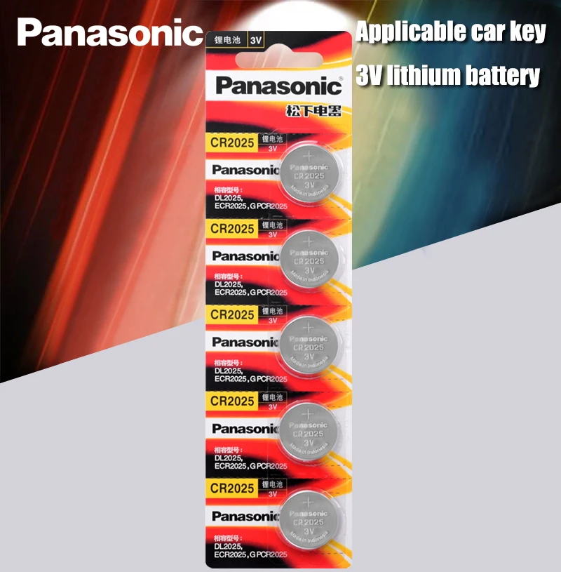 Panasonic оригинальные батарейки cr2025 5 шт./лот cr 2025 3V литиевая монета батарея для часов
