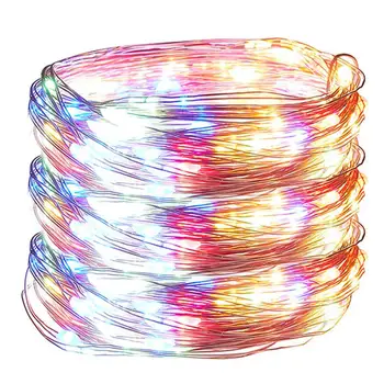 

20M 200LED Colorful Music Sound Control Copper Wire Light String Waterproof Battery Box Outdoor Led Remote Control Light String