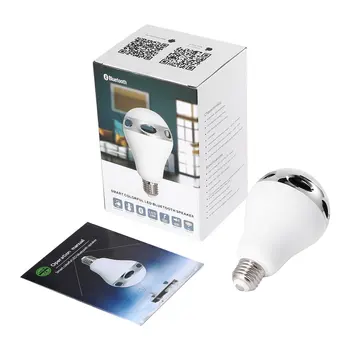 

LED Speaker Light E27 RGB Bulb Color Changing/Music Player Light Lamp Built-in Audio Mini Speaker Silver