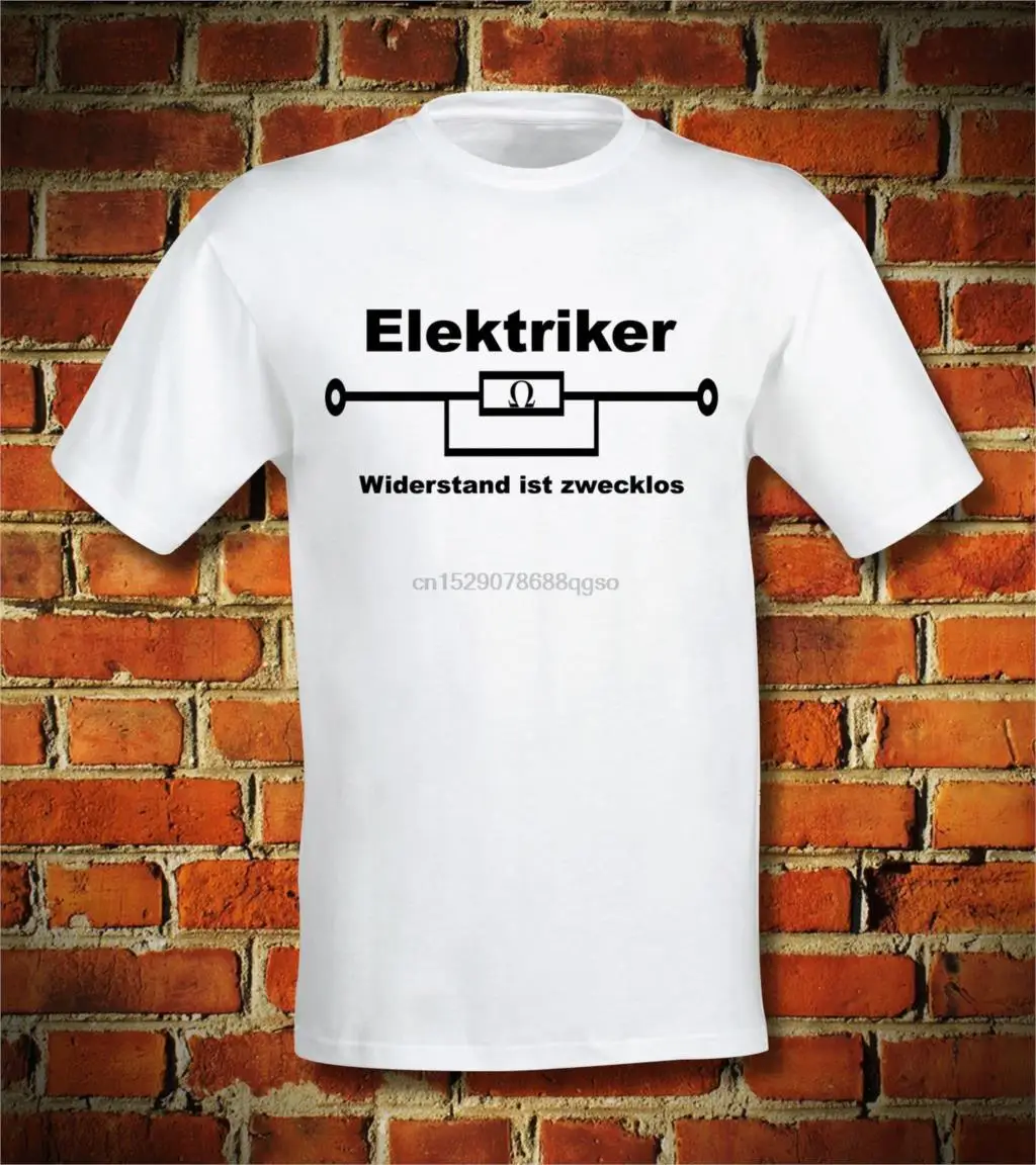 Футболка ELEKTRIKER HANDWERKER WIDERSTAND IST ZWECKLOS DIY werkzeugмультфильм Мужская Унисекс Новая модная