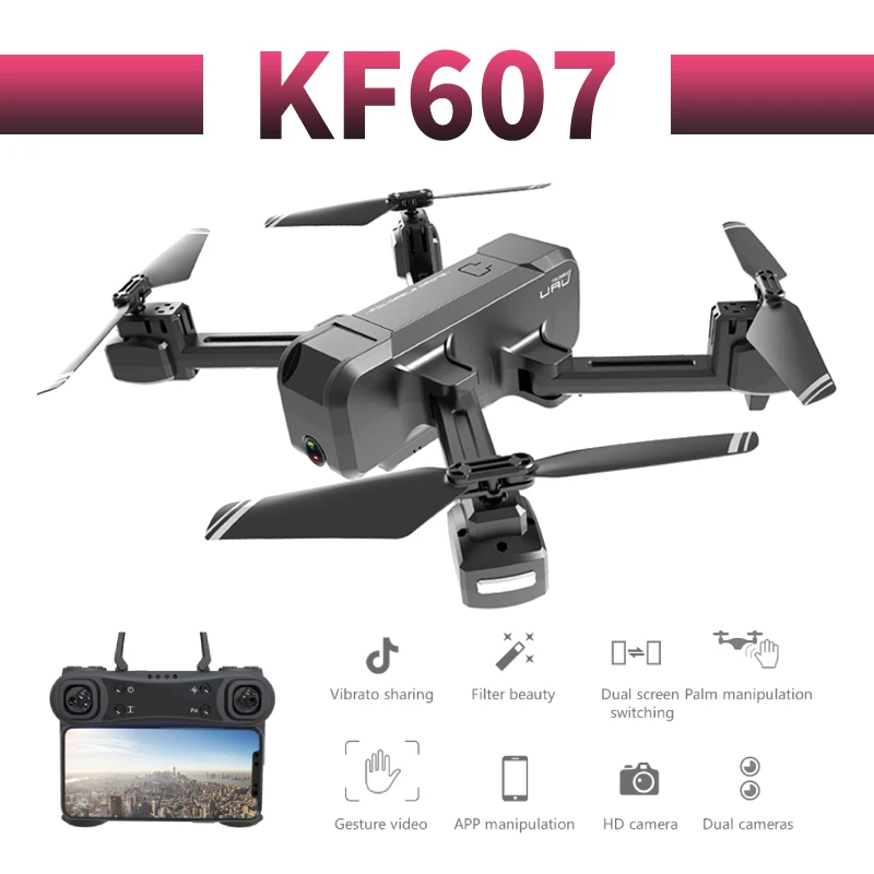 

KF607 profissional Optical flow camera drone 1080p HD WiFi FPV Brush motor propeller Long Battery air RC dron Quadcopter