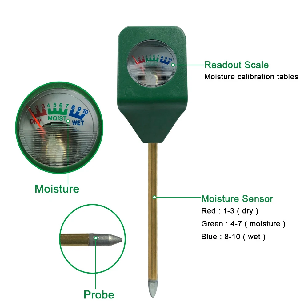 Mini Portable Hygrometer Tester Soil Moisture Temperature Meter Detector Garden Plant Flower Potted Soil Analyzer Tool Accessory surface tester