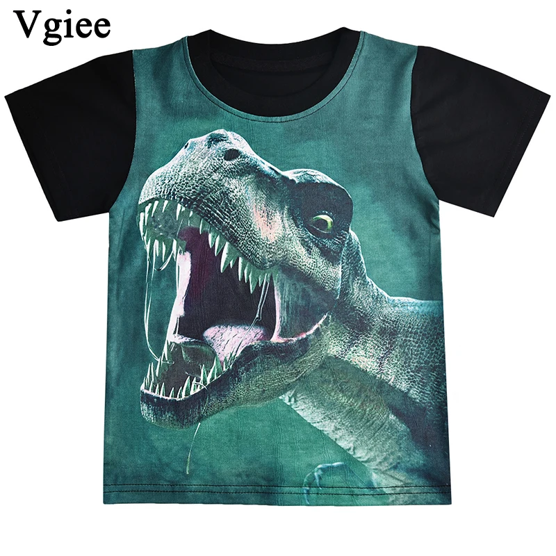 

Vgiee Boys Tops T Shirts Kids Short Shirt Spring Summer 2-8 Years Baby Boy Clothes 3D Print for Dinosaur Cartoon CC248