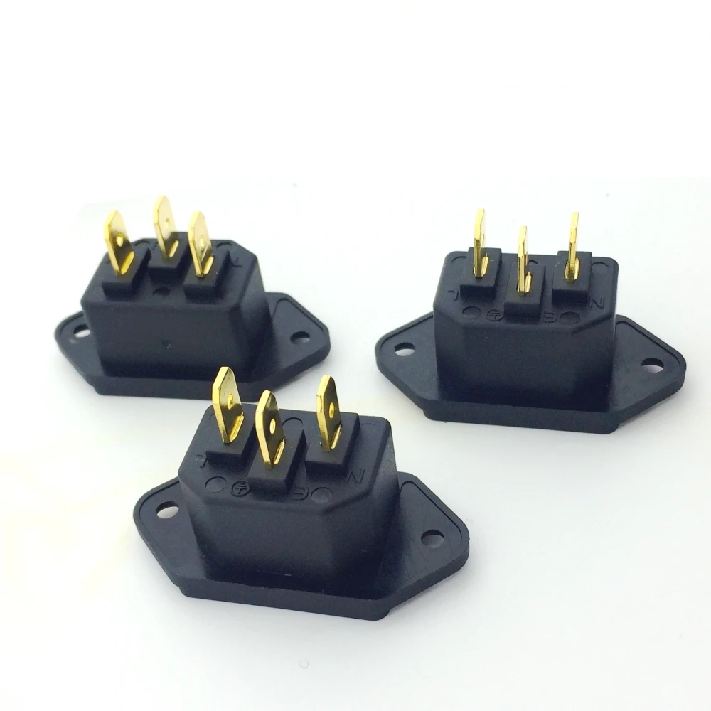 Electrical Socket Power Socket 3pcs FURUTECH FI-06(G) IEC Inlet Socket 3-pin Welded Edition