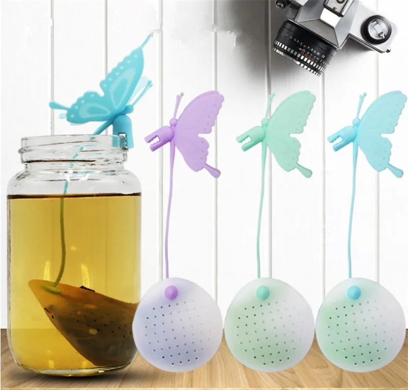 Butterfly Tea Bags Strainers Silicone Tea Infuser Teabags For Coffee Drinkware