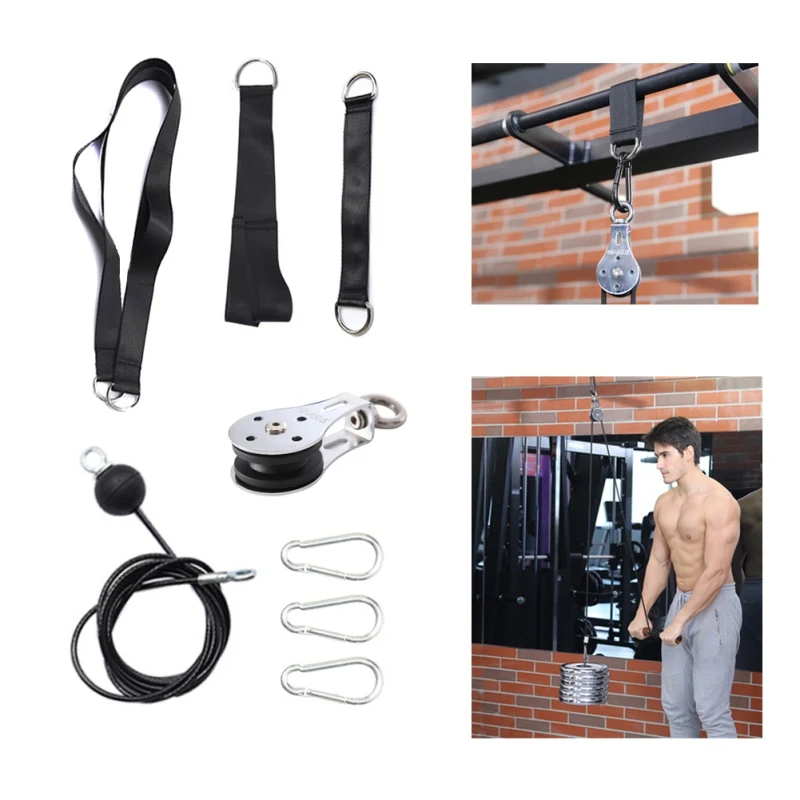 Fitness Pulley Cable Machine Attachment System Arm Biceps Triceps Blaster Hand Strength Trainning Weight Lifting Home Equipment | Спорт и