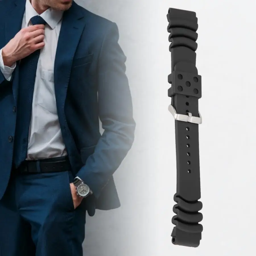 

20mm 22mm 24mm Durable Silicone Soft Watchband Strap Replacement Simple Wear-resistant Watch Bands Watchmaker Watch Accessories