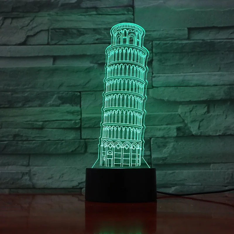 3D лампа Пизанская башня Торре Pendente Di PisaTorre Di Pisa лучший подарок для детей светодиодный ночной Светильник
